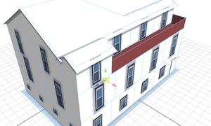 带屋顶阳台的单体